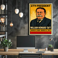 William Howard Taft 27th President of the United States Inked Comic Style Poster