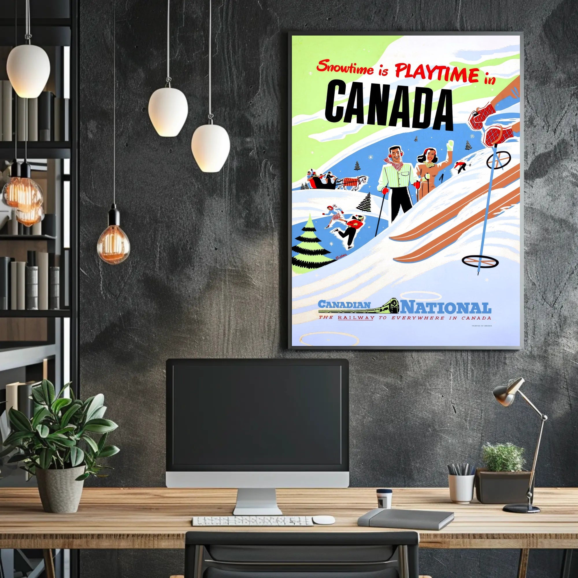 Canadian Winter Skiing Adventures: Vintage Travel Poster PosterGoat