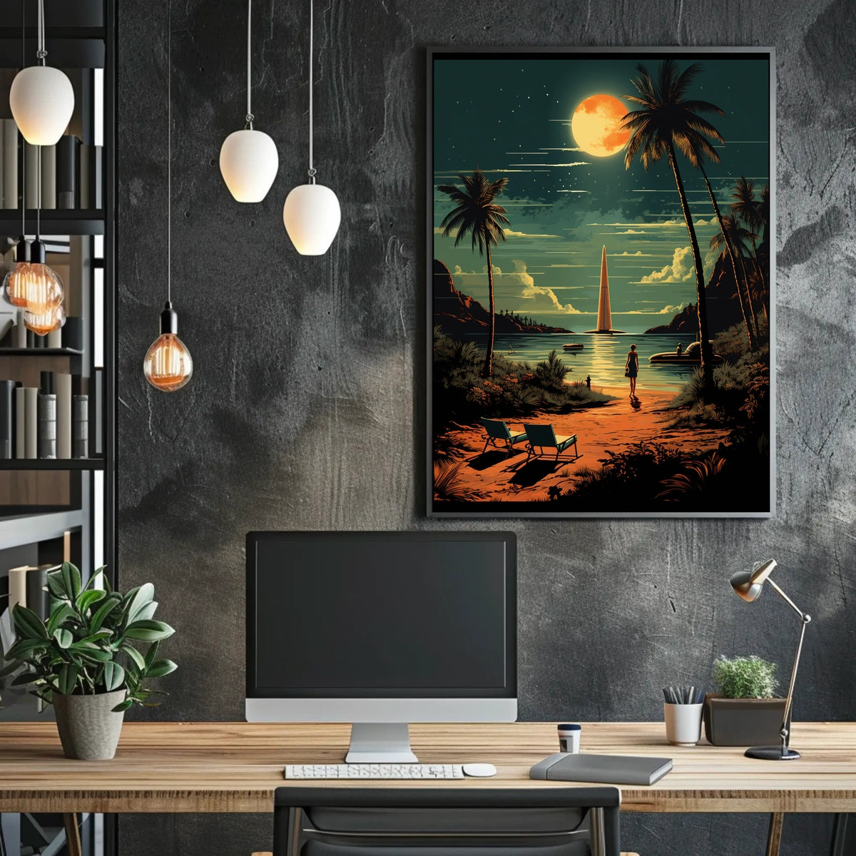 Moonlit Oasis Poster