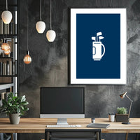 Minimalist Golf Bag Silhouette on Sports Poster