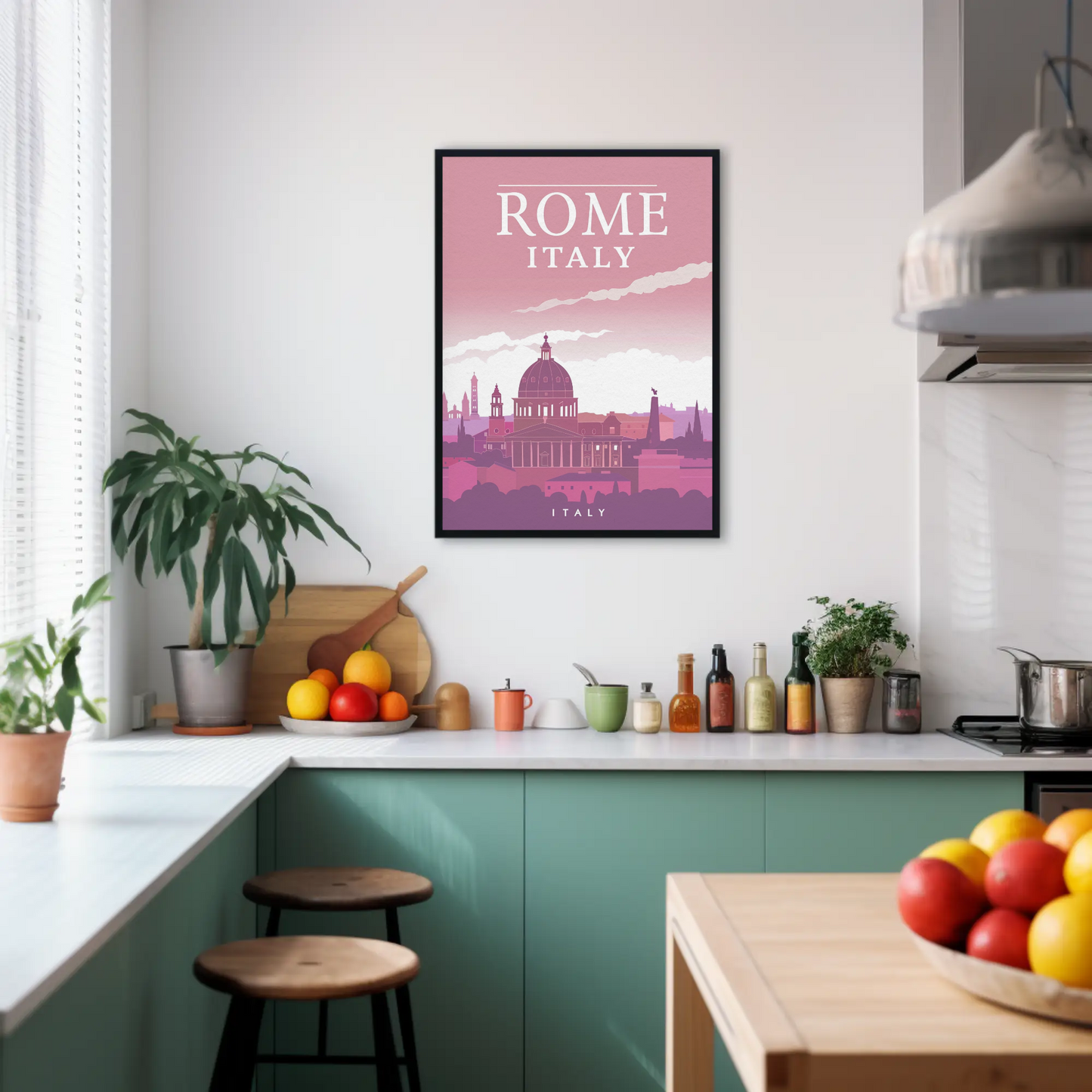 Rome: Cityscape in Pink Hues