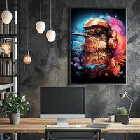 Sonic Aviator Futurism Bird Living Room Poster