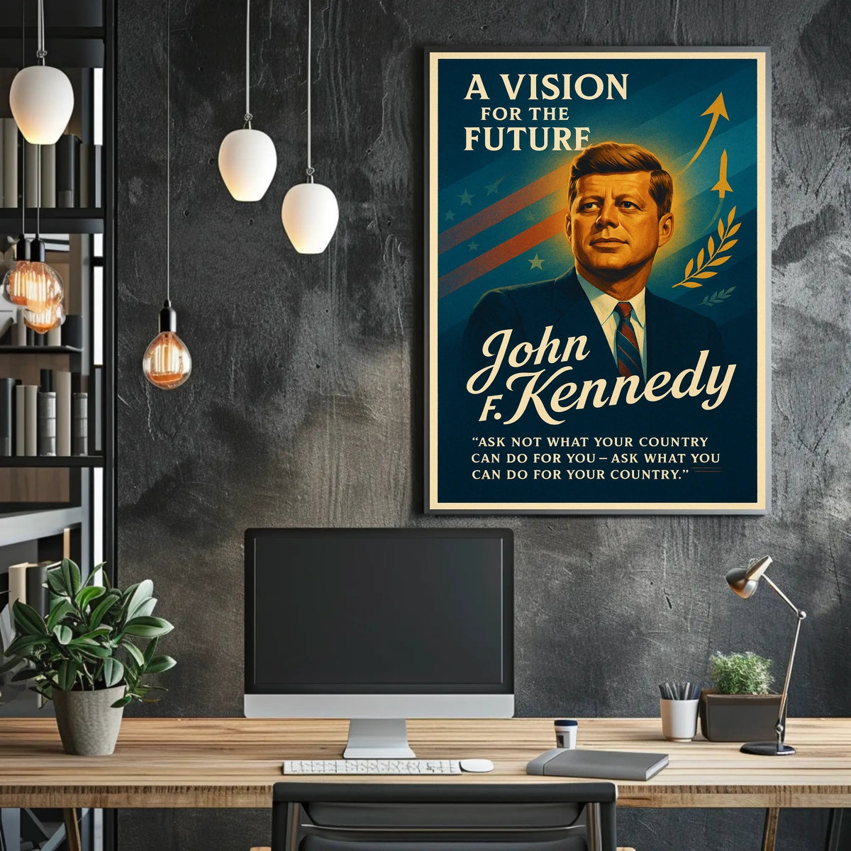 Patriotic Leadership Vintage Quote Poster Art Print
