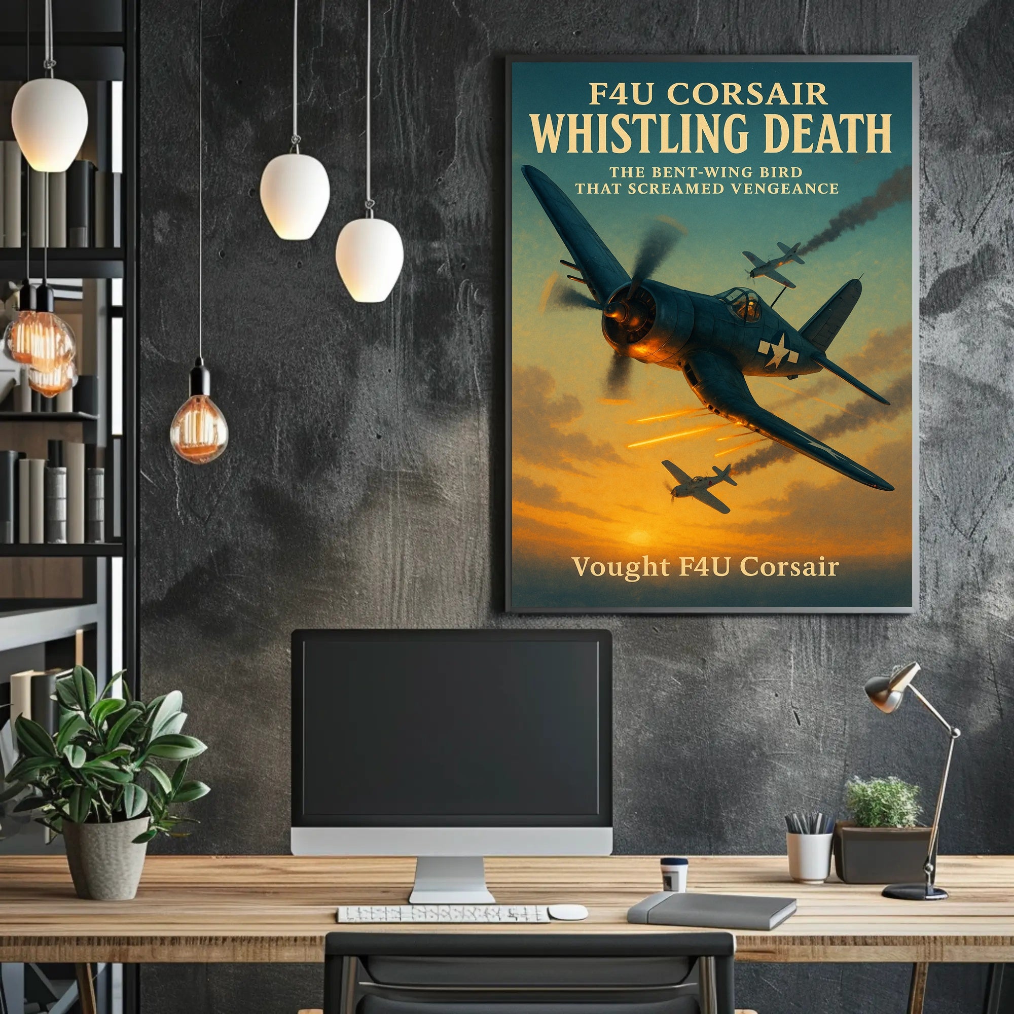F4U Corsair Fighter WWII Poster