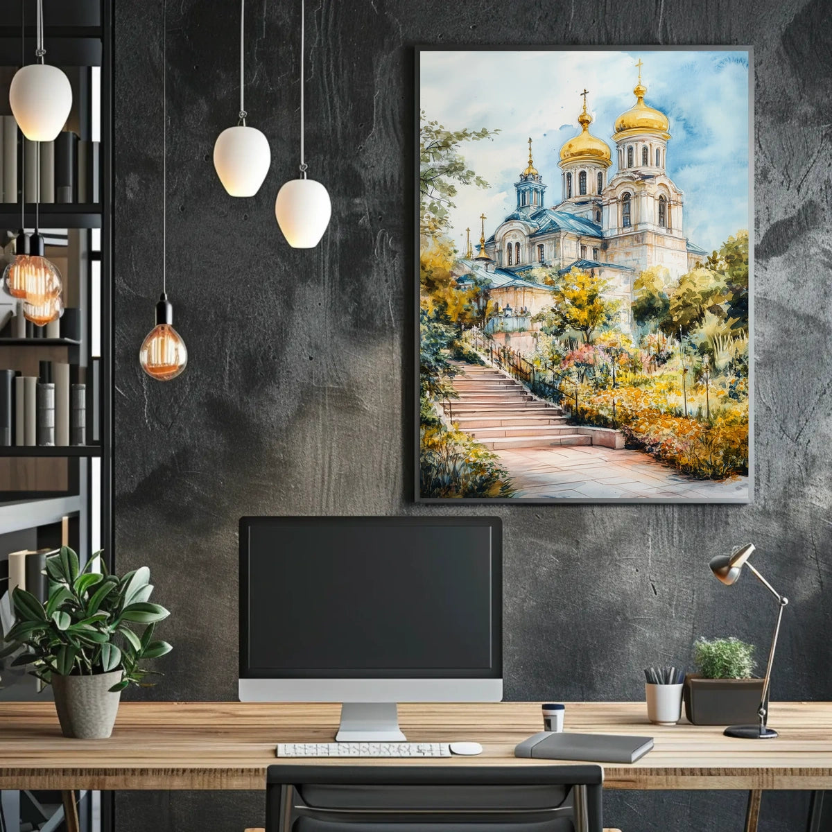 Ukraine Kyiv St Sophia Cathedral City View Landscape Poster