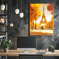 Parisian Autumn Eiffel Tower Impressionist Art Poster