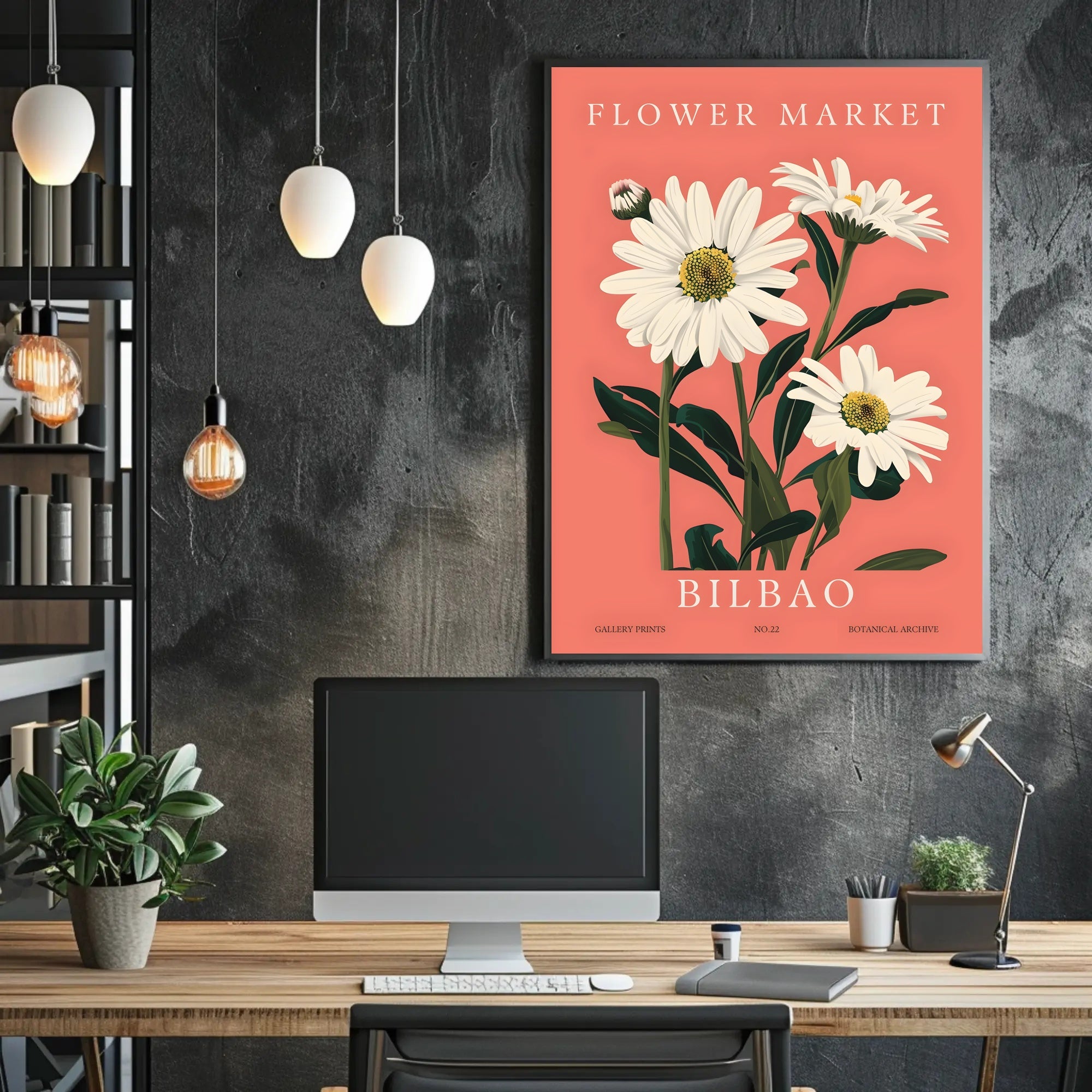 Flower Market in Bilbao Poster