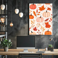 Autumn Harvest Fall Pumpkins Leaves Poster