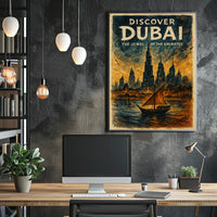 Dubai Skyline Poster Jewel of the Emirates for Home Decor