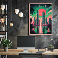 Miami Skyline Art Poster