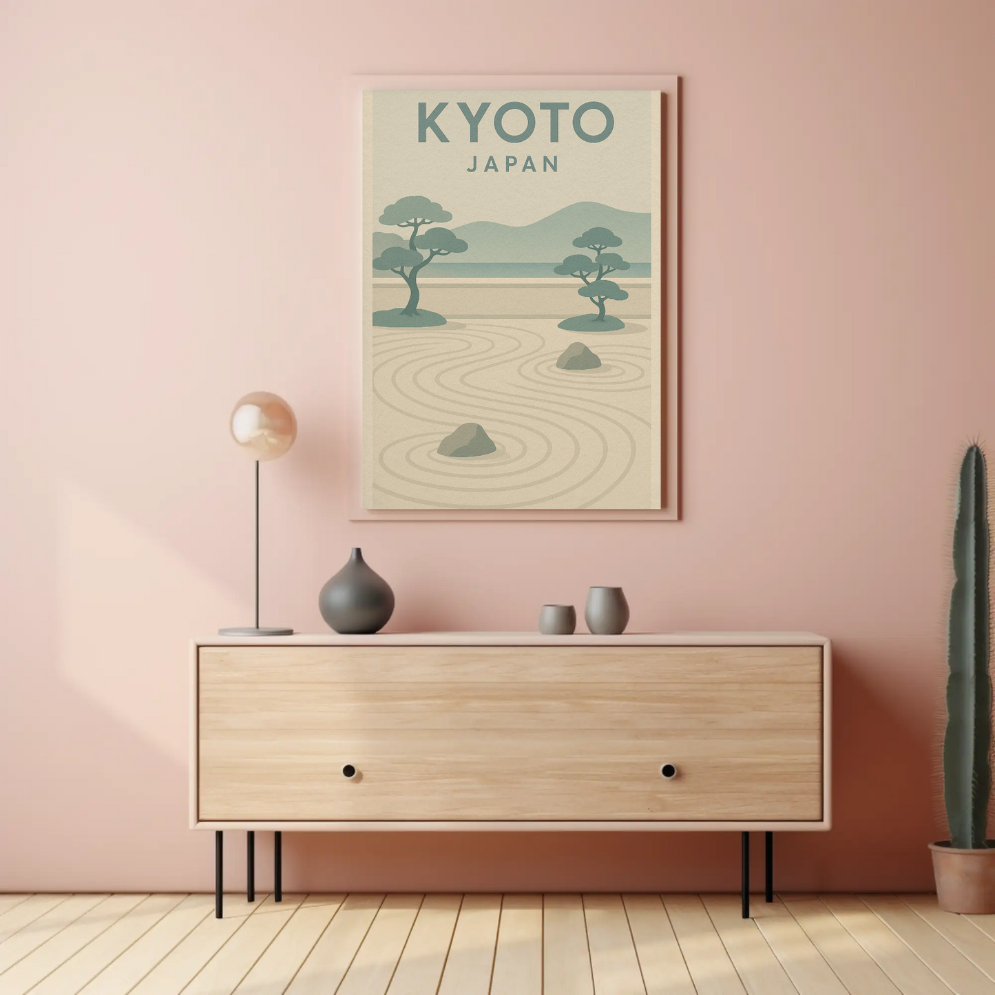 Kyoto Japan Zen Garden Minimalist Poster Poster