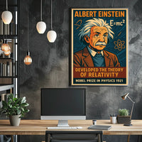 Einstein Relativity Theory Concept Physics Education Design Poster