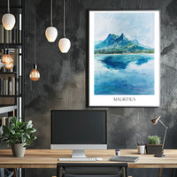 Serene Mauritius Coastal Landscape — Travel Poster PosterGoat