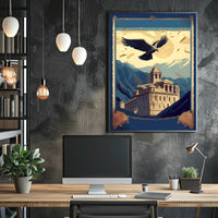 Majestic Fortress Beneath the Soaring Eagle Poster