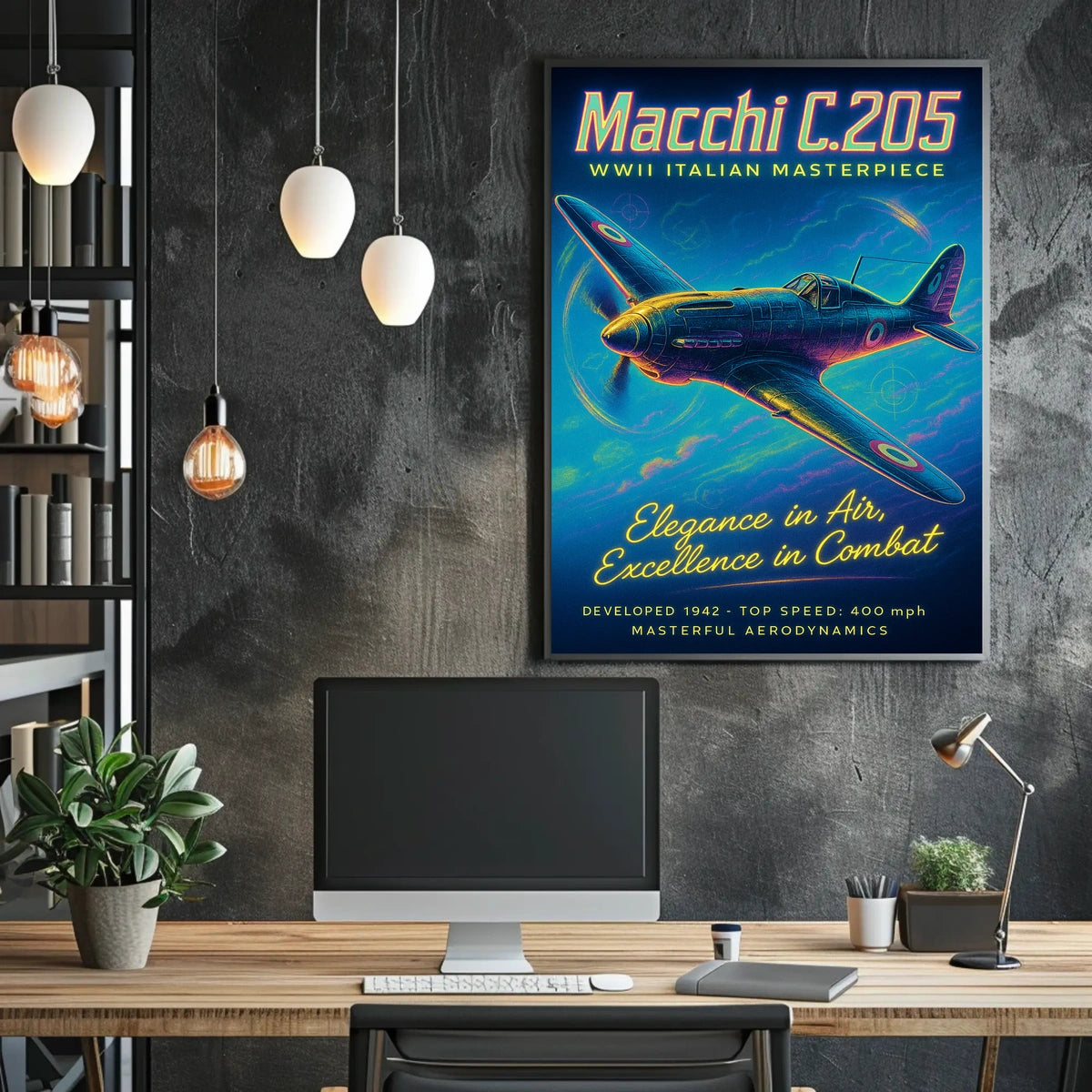 Macchi C.205 WWII Italian Masterpiece Poster