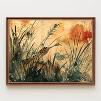 Roadrunner in Serene Watercolor Landscape Poster