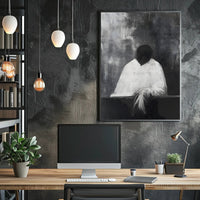 Haunting Faceless Figure in Surrealism Abstract Artistic Poster PosterGoat