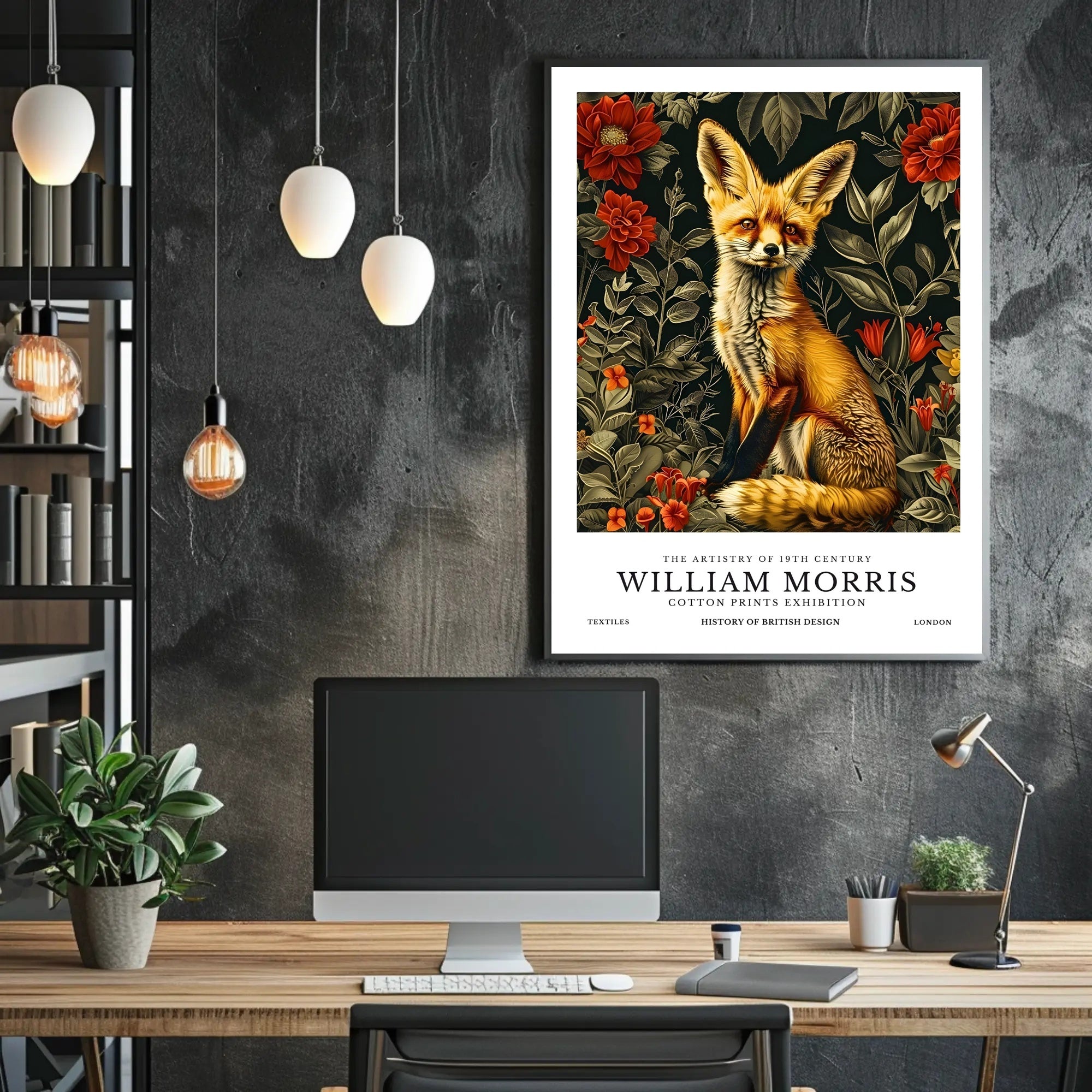 Artistic Fox with Floral Patterns: Abstract or Artistic Poster