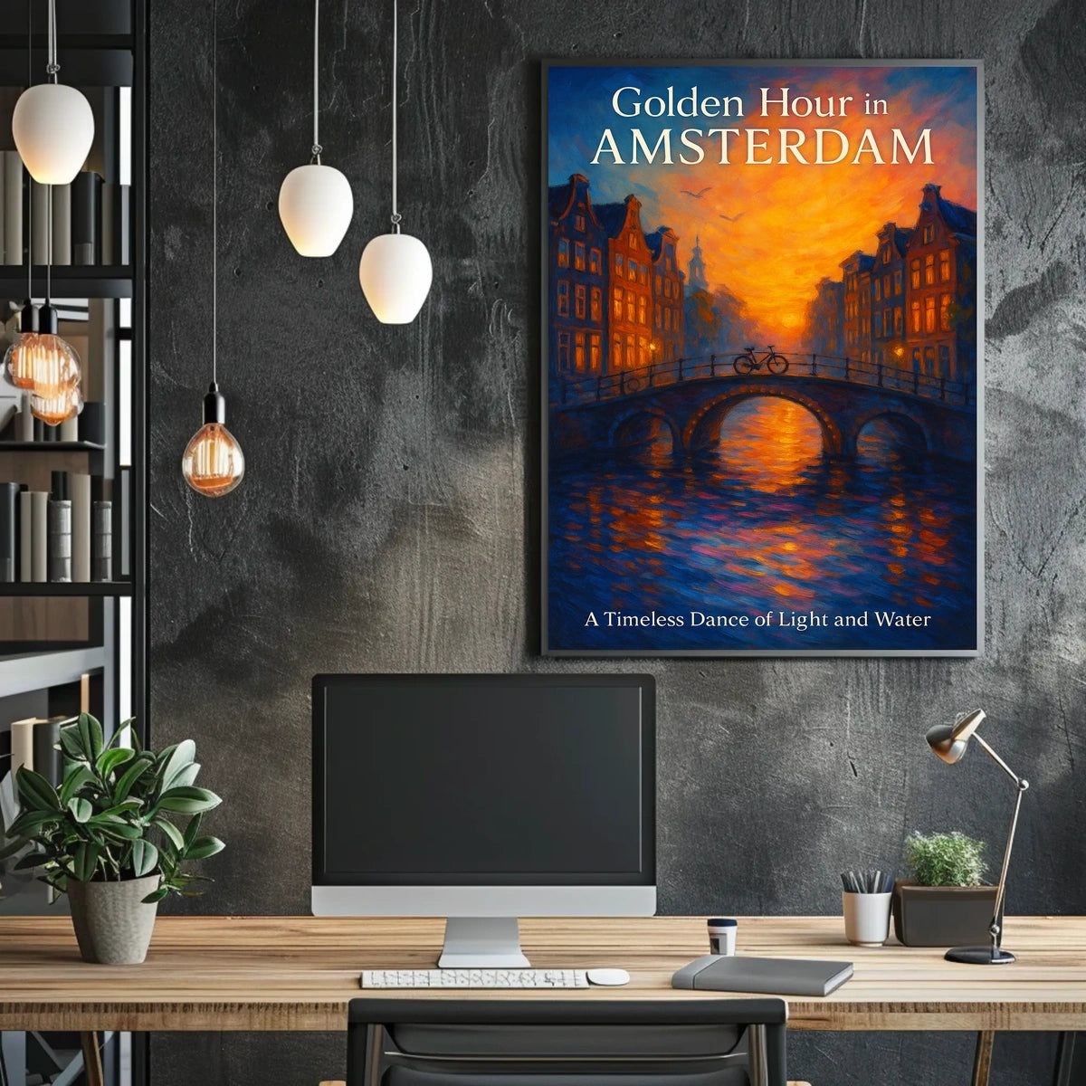 Golden Hour in Amsterdam Poster