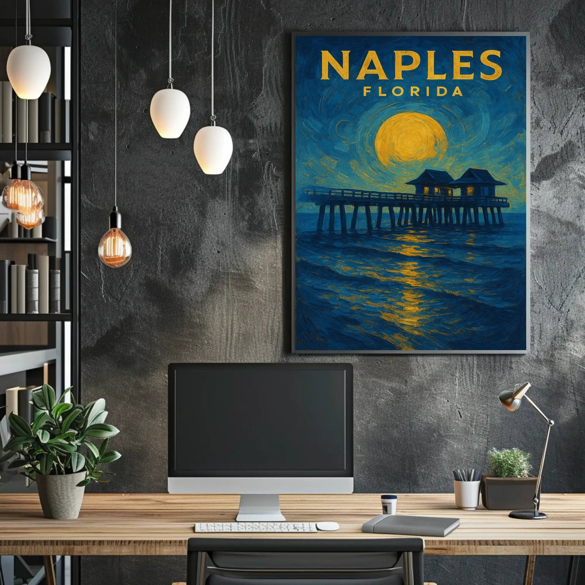 Naples Florida Coastal Dream Poster Wall Art 18x24 Inches