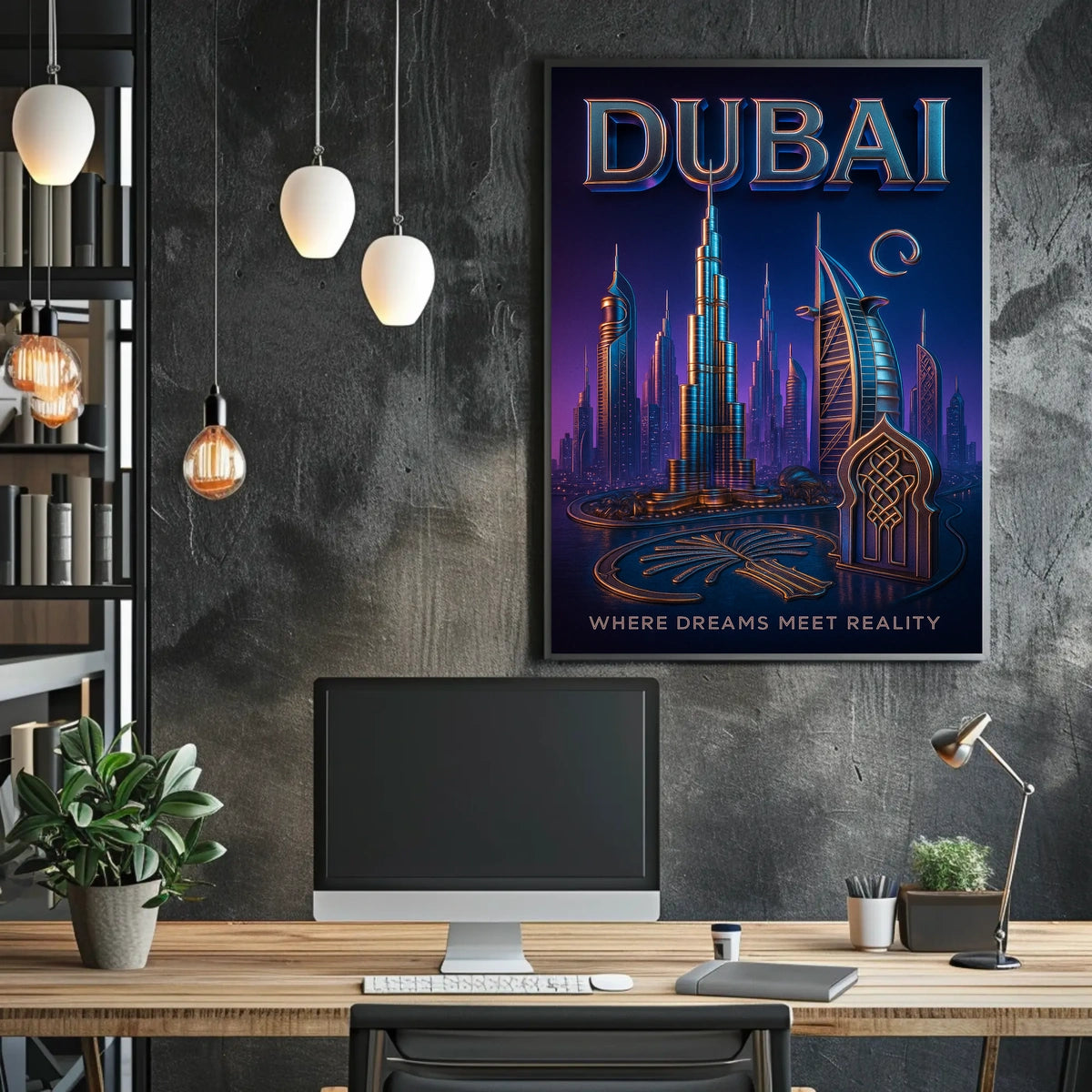 Dubai Skyline Poster For Luxury Modern Home Decor Lovers