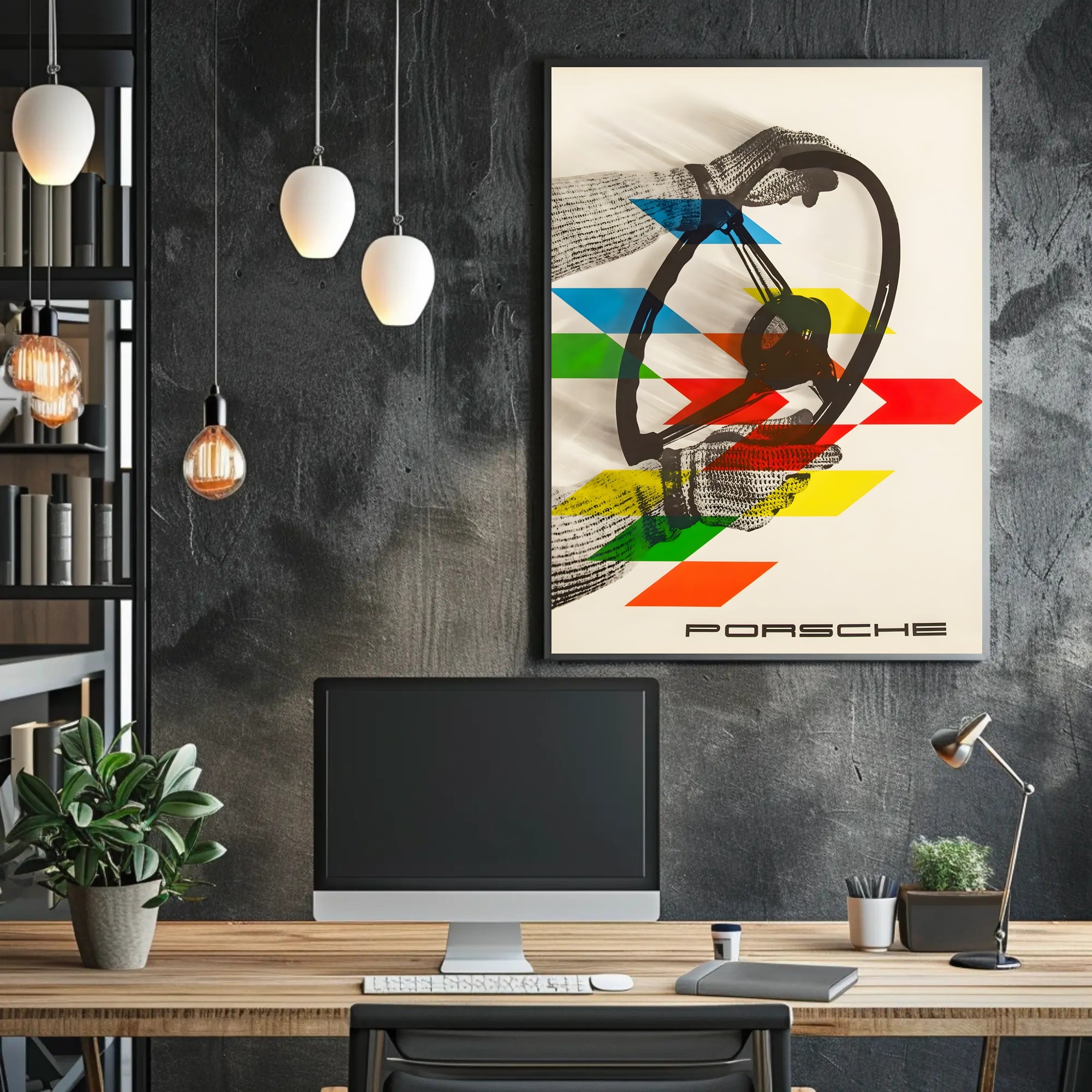 Porsche Steering Wheel Art Poster