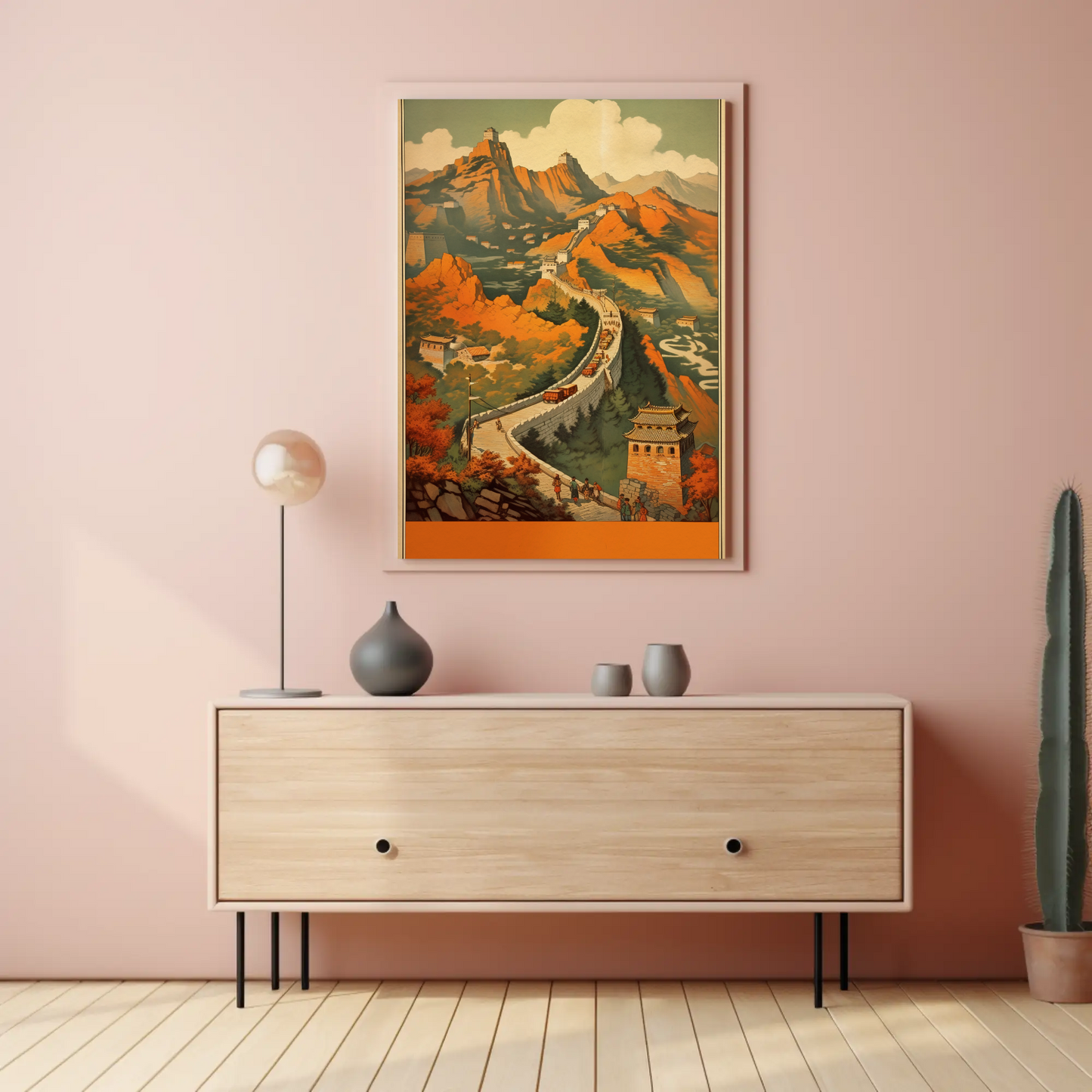 Great Wall Of China Historic Autumn Travel Poster