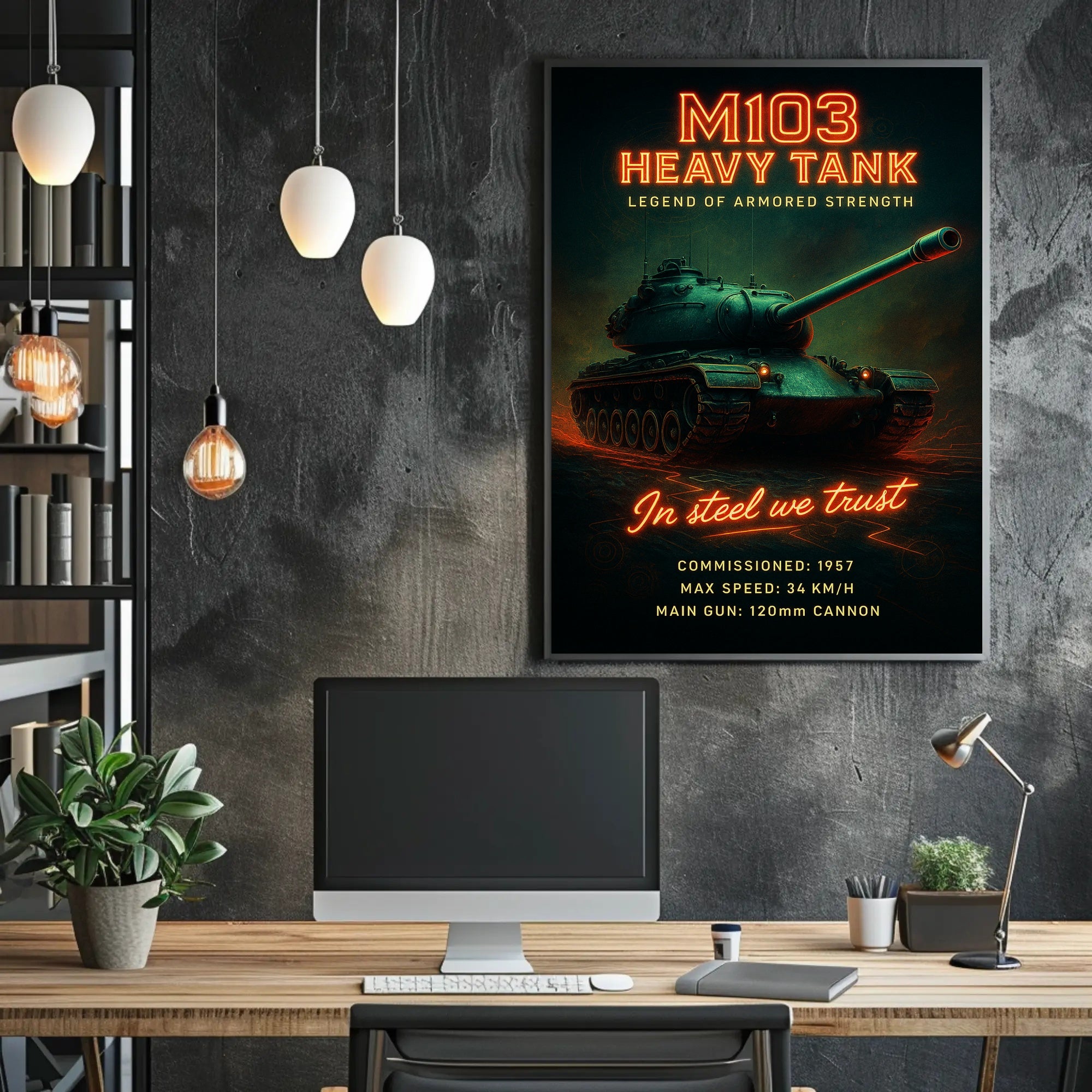 M103 Heavy Tank Legend of Armored Strength Poster PosterGoat
