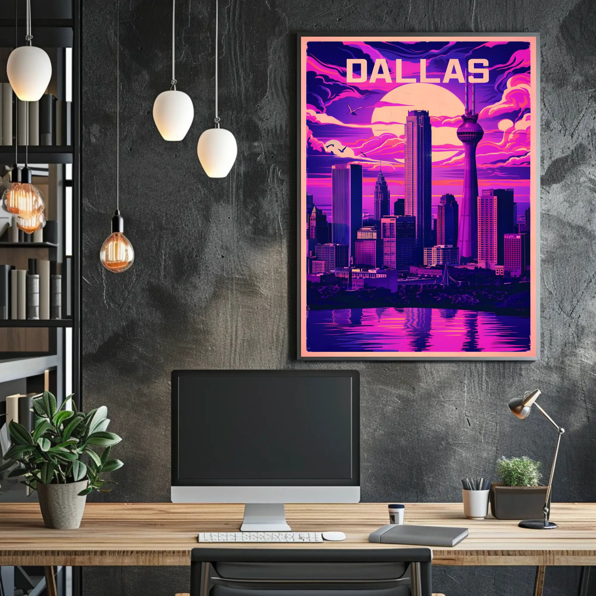 Dallas Skyline at Dusk Poster