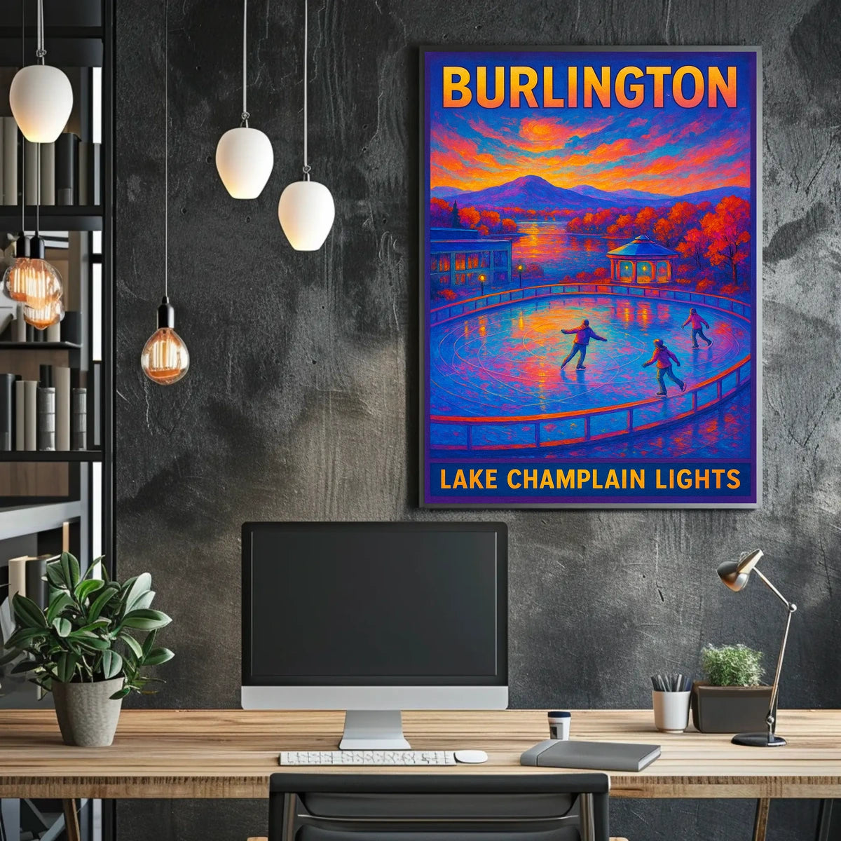 Burlington Lake Champlain Lights Poster