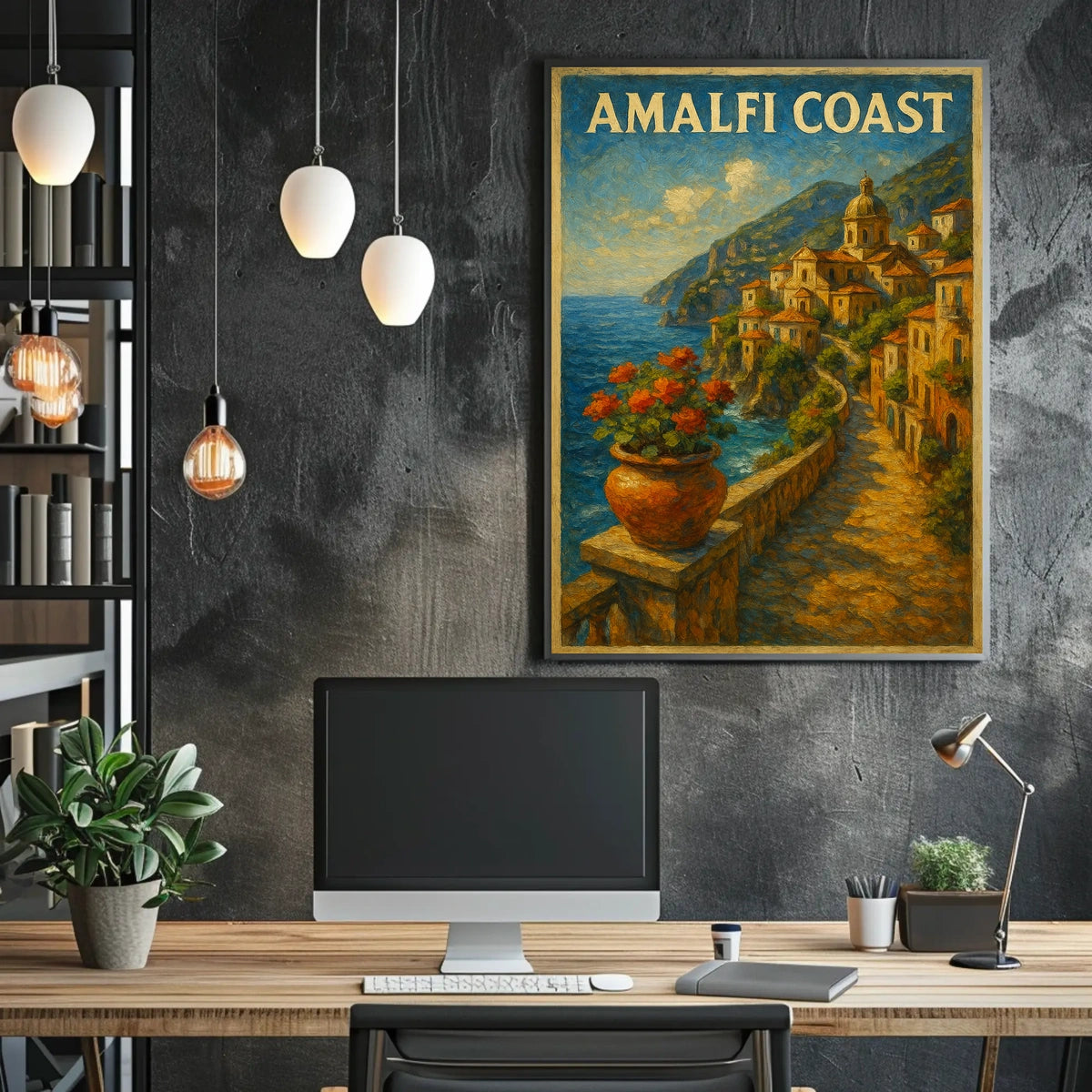 Amalfi Coast Poster Wall Art Scenic Coastal Decor Print