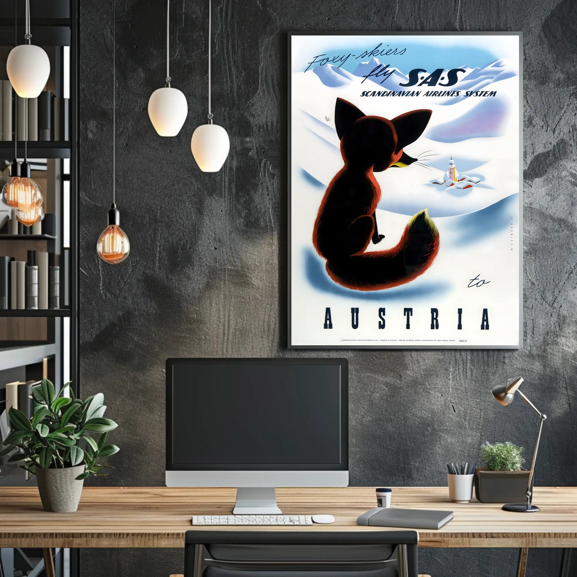 Vintage SAS Travel Poster: Explore Austria's Alpine Charm Travel Poster PosterGoat