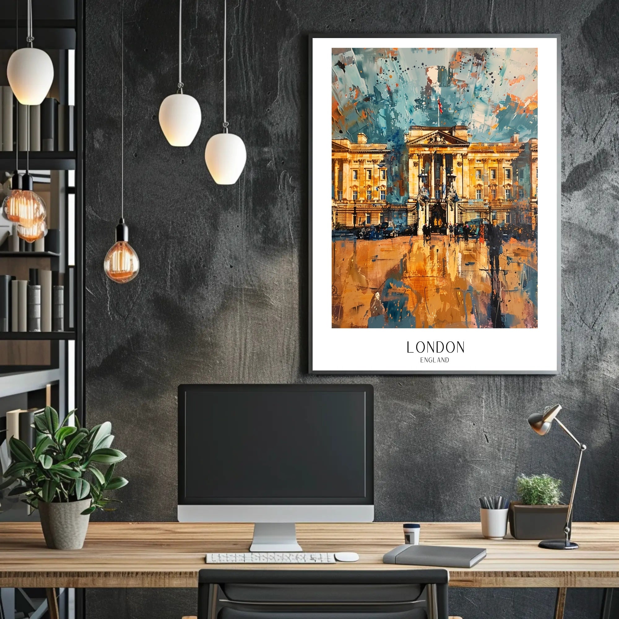 Buckingham Palace Vibrant Artistic Cityscape Poster PosterGoat