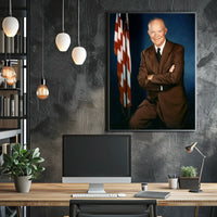 Presidential Pose with Flag – Dwight D. Eisenhower Poster