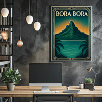 Bora Bora Art Deco Travel Poster PosterGoat