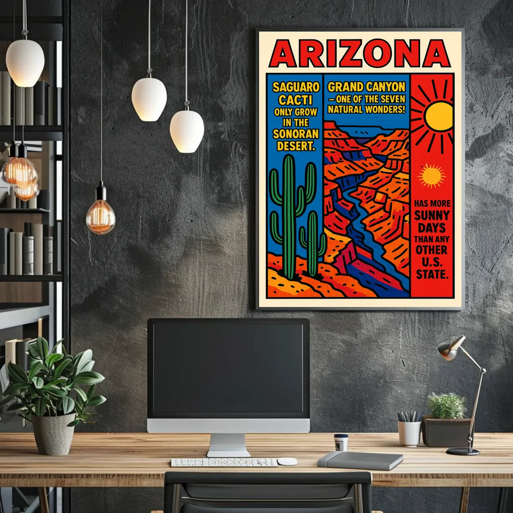 Arizona Saguaro and Grand Canyon Celebration Poster