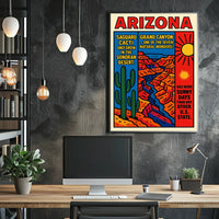 Arizona Saguaro and Grand Canyon Celebration Poster