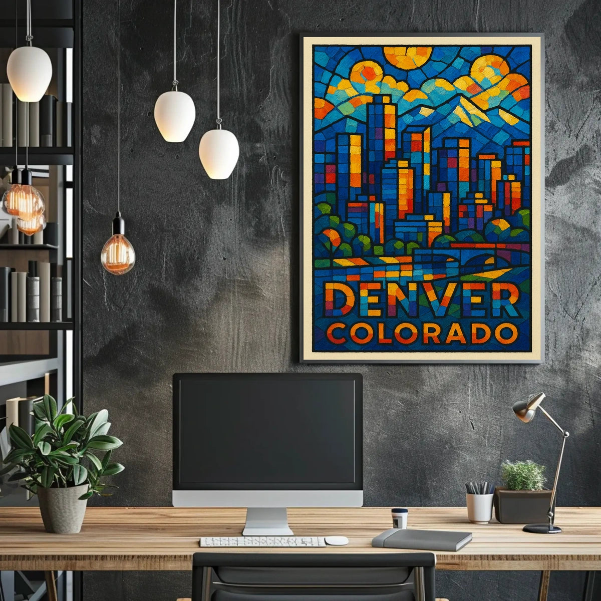 Denver, Colorado Vibrant Cityscape Poster