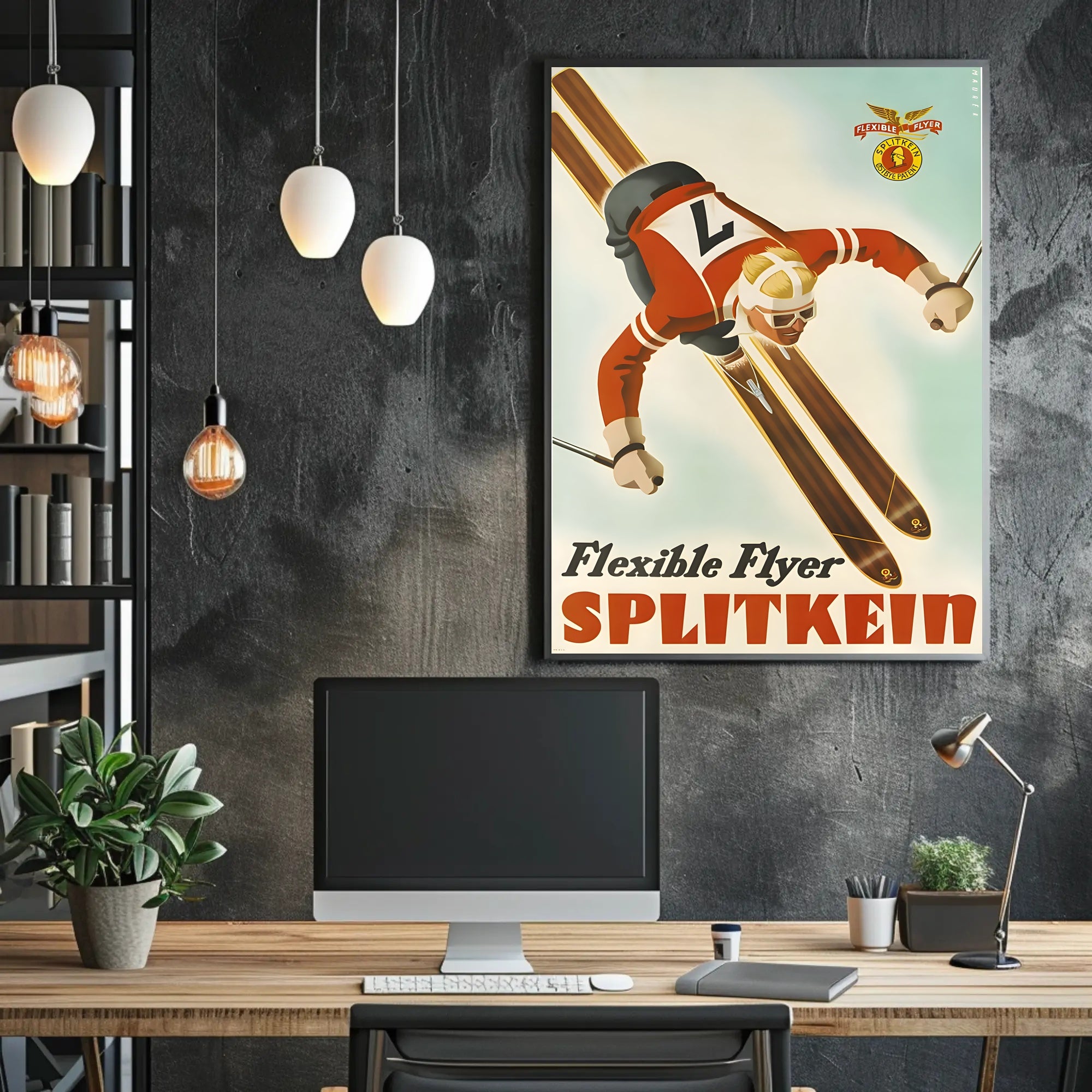 Vintage Skiing Adventure Poster - Sports Poster PosterGoat