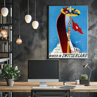 Winter Wonderland in Swiss Alps Travel Poster PosterGoat