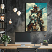 Cyberpunk Cowboy: Futuristic Western Art Print PosterGoat