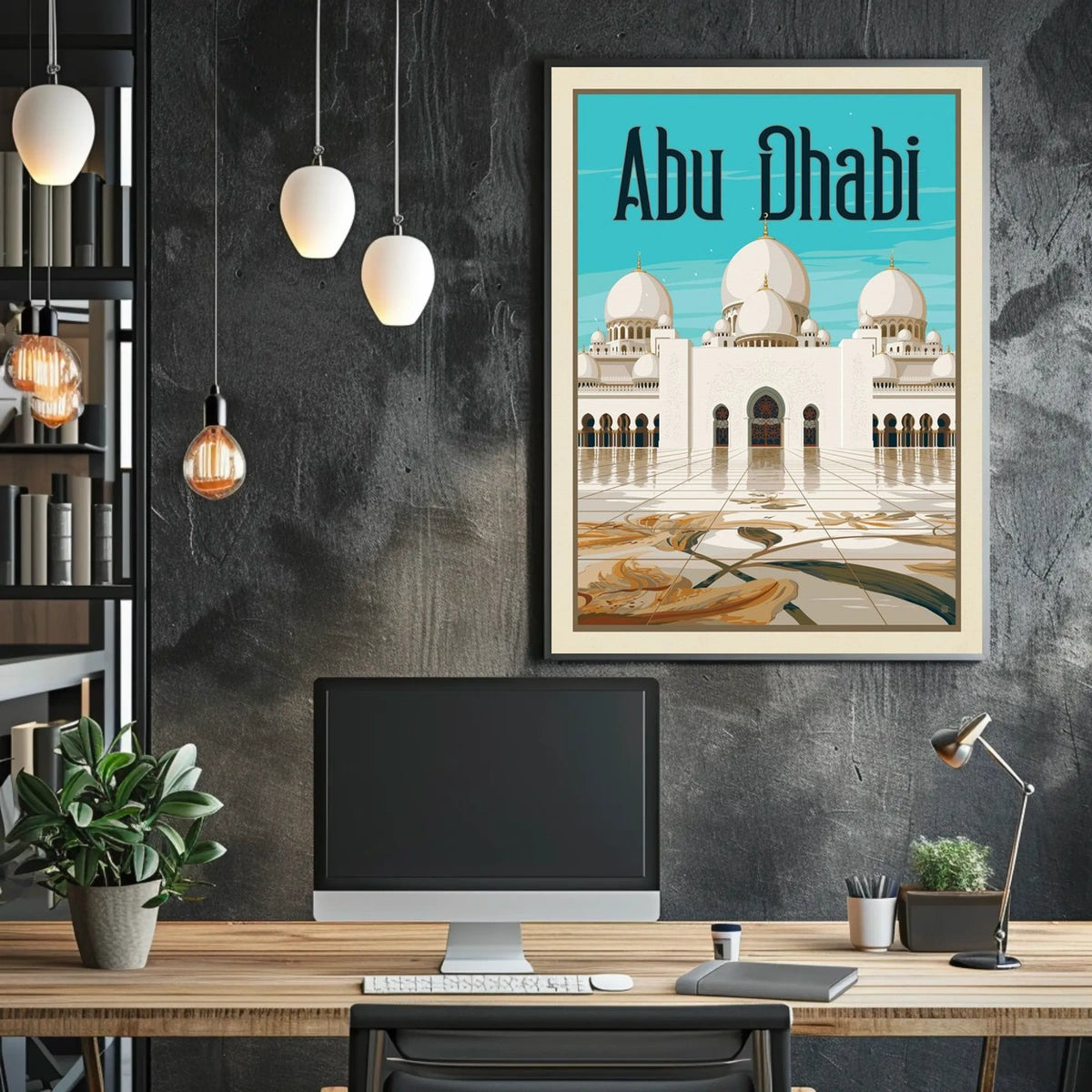 Abu Dhabi Sheikh Zayed Grand Mosque Elegance Travel Poster