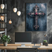 Gothic Cross With Jewels Poster