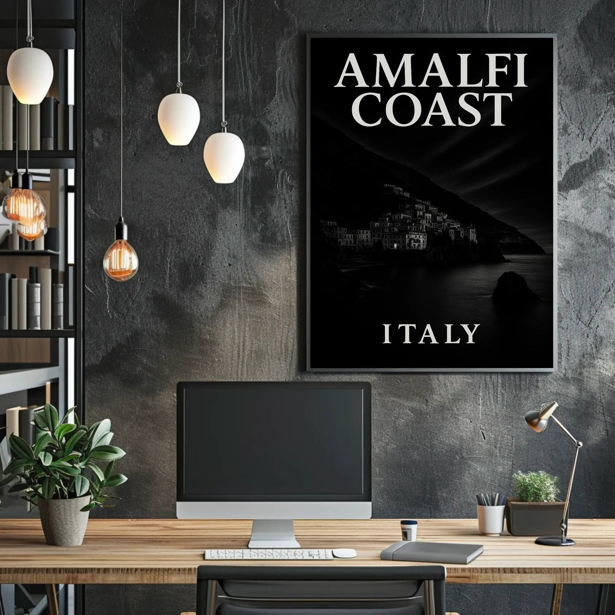 Amalfi Coast Italy Poster Wall Art Scenic Coastal Print