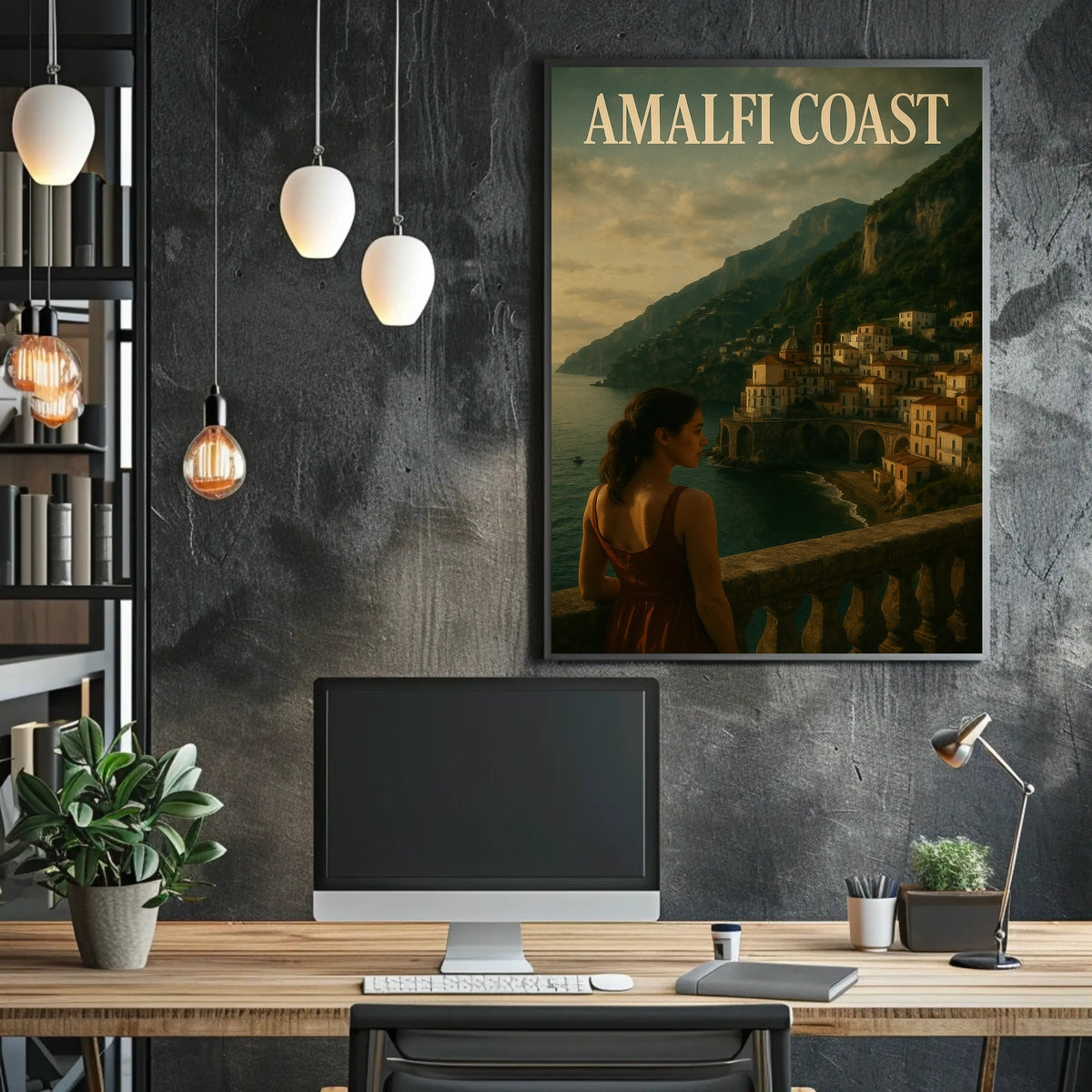 Amalfi Coast Poster Wall Art Coastal Decor 18x24 Premium