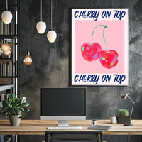 Cherry Delight: Vibrant Abstract Art Piece - Artistic Poster PosterGoat