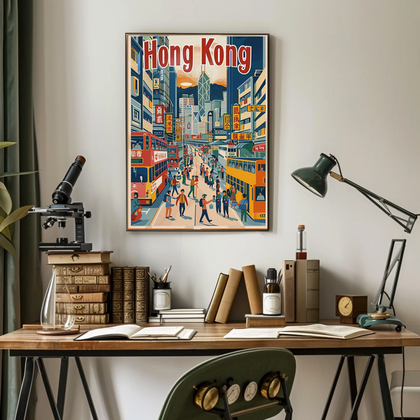 Hong Kong Busy Street Poster