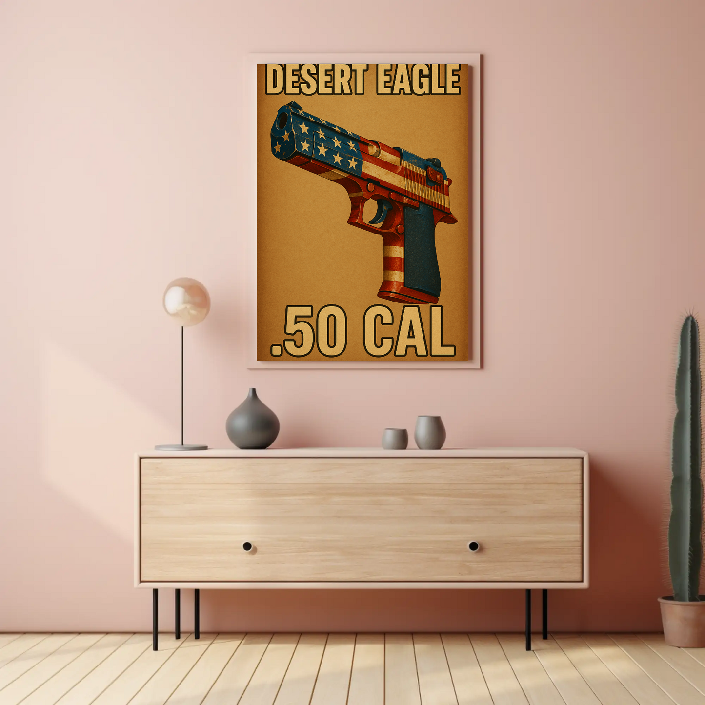 Desert Eagle 50 Cal USA Flag Firearm Art Poster