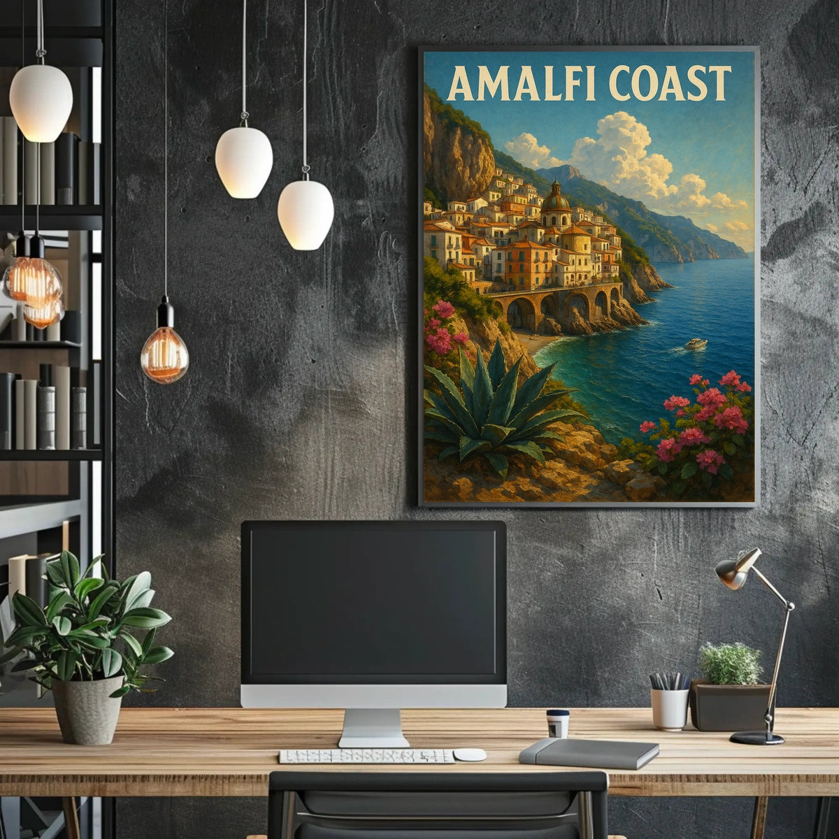 Amalfi Coast Poster Wall Art Coastal Decor Museum Quality