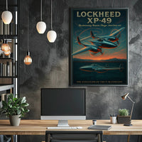 Lockheed XP 49 Aviation Poster Vintage Design Print